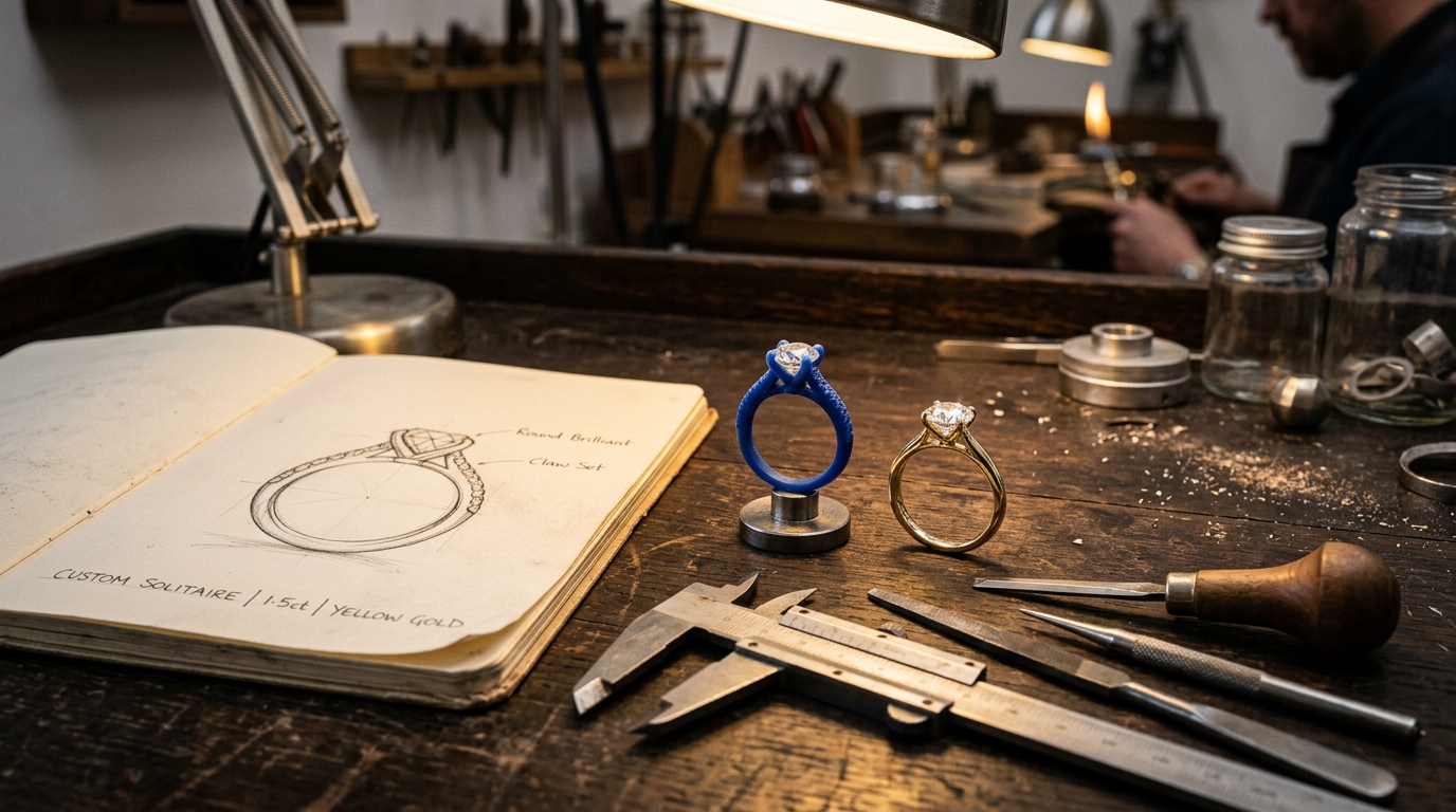 From Sketch to Finished Ring: The Custom Jewellery Journey in Our Atelier
