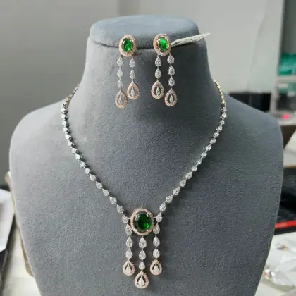 Royal Emerald Cascade Choker & Earring Suite