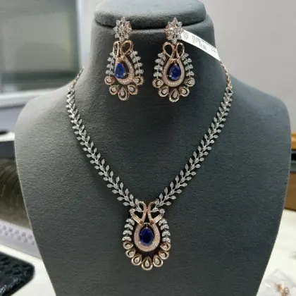 Sapphire Leaf & Marquise Diamond Festoon Set
