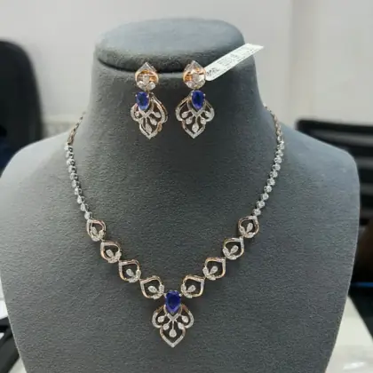Deep Velvet Sapphire Droplet Collar Set