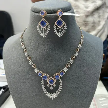 Sapphire Trellis Festoon & Chandelier Set