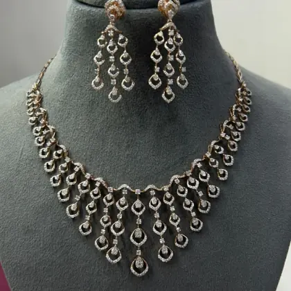 Grand Diamond Chandelier Cascade Bridal Set