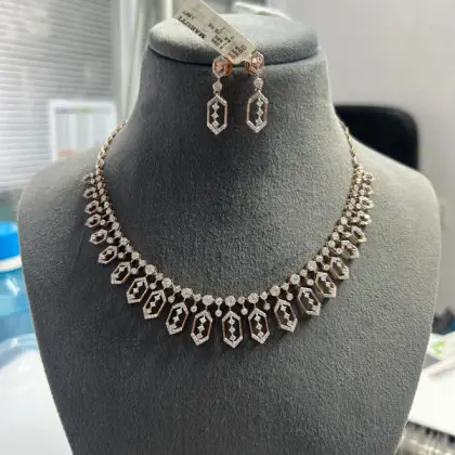 Art Deco Hexagonal Diamond Collar Suite