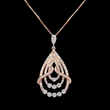 Tiered Chandelier Teardrop Diamond Festoon Pendant