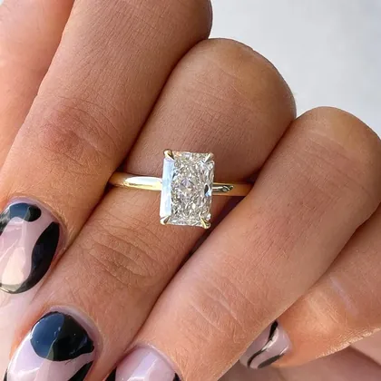 Radiant-Cut Solitaire Diamond Engagement Ring